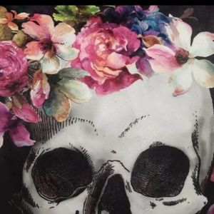Cynthia Rowley curious floral skull pillow
